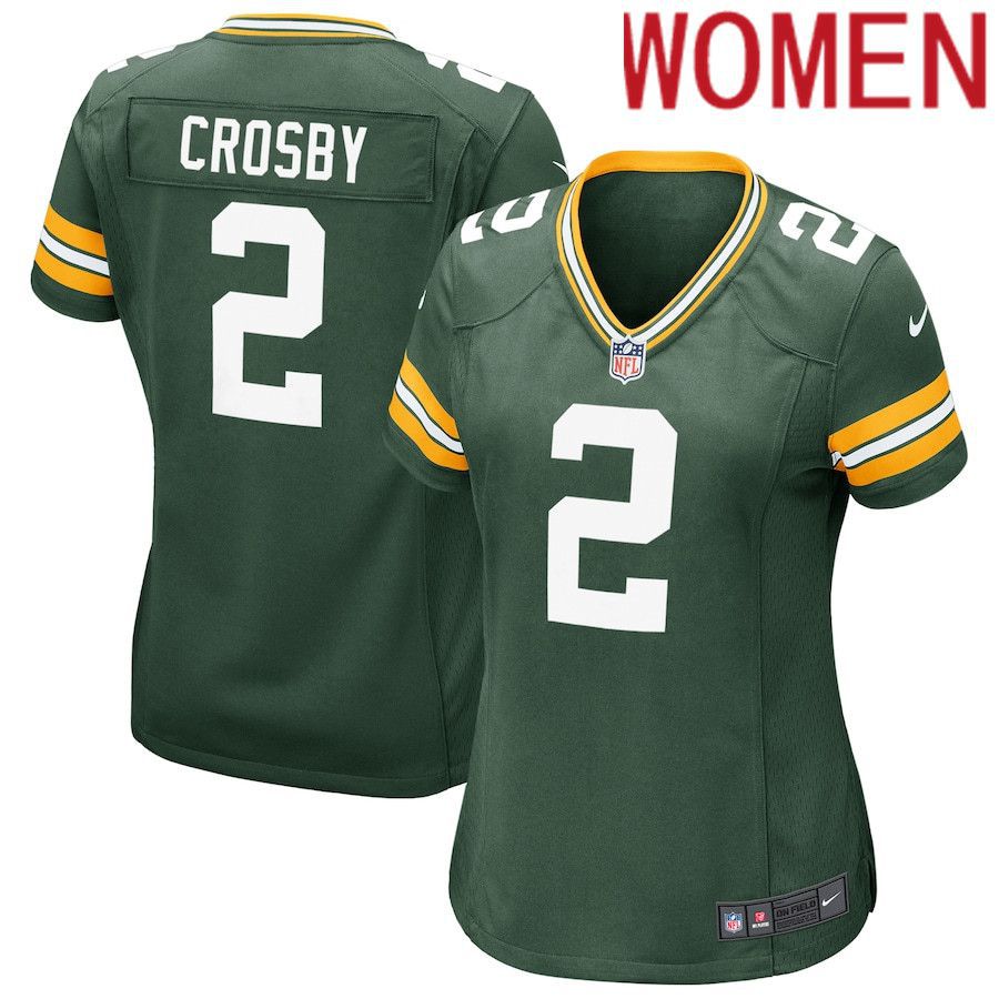 Women Green Bay Packers #2 Mason Crosby Green Nike Game NFL Jersey->women nfl jersey->Women Jersey